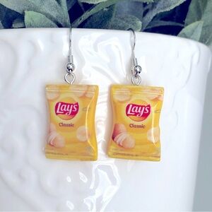 New Lays Potato Chips Dangle Drop Handmade Earrings Fun Food Snacks Mini Gifts